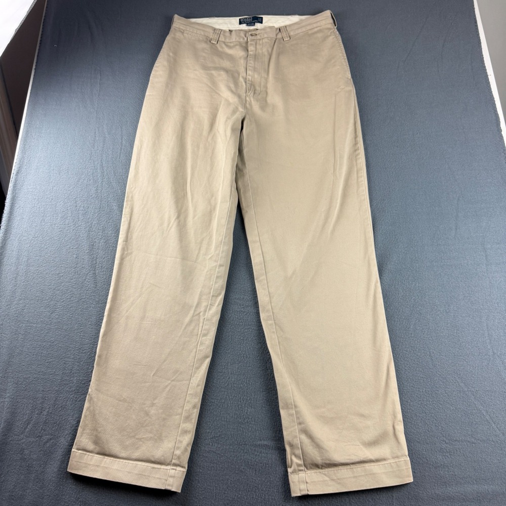 Vintage Polo Ralph Lauren Philip Pants Men's 36x34 (Fits 35x34) Beige Trousers